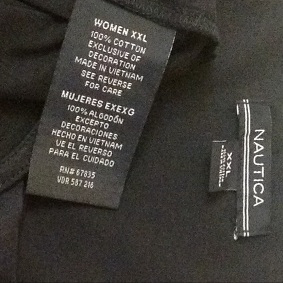 NEW Nautica Rich NAVY BLUE 100% Cotton Top XXL 3/4 SLEEVE - Picture 7 of 8